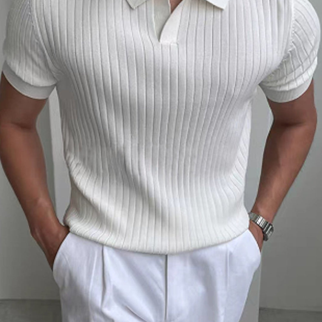Jack | Refined Ribbed Textured Polo Shirt For Men