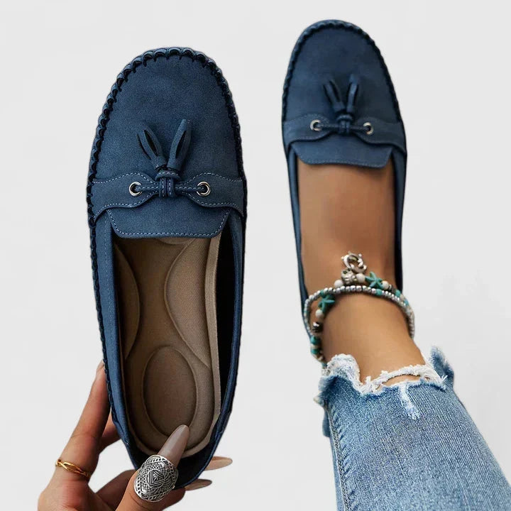 Ariah | Women's Suede Bow Slip-On Loafers