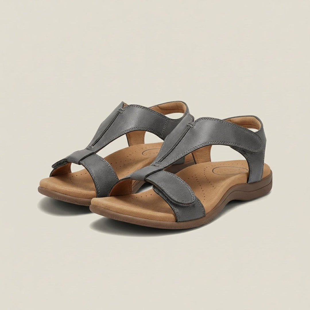 Liora | Comfortable T-Strap Velcro Open-Toe Orthopedic Sandals
