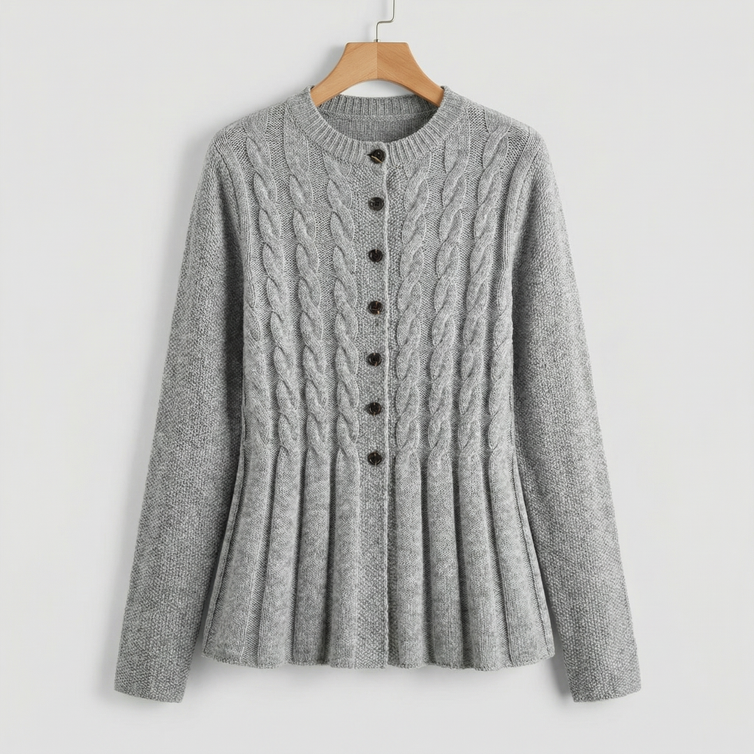 Elysia | Soft Cable Style Knit Cardigan