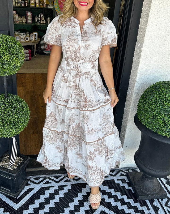 ILLYRIA – FLOWY TOILE PRINT MAXI FOR TIMELESS STYLE