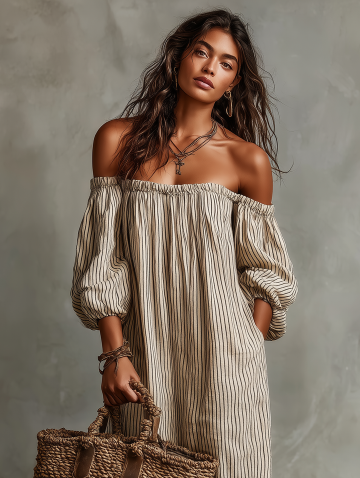 Emery | Elegant and Airy Off-the-Shoulder Maxi Dress