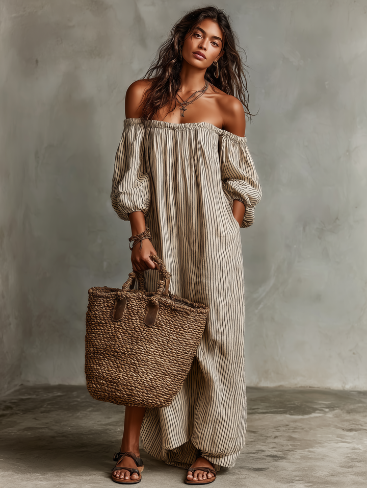 Emery | Elegant and Airy Off-the-Shoulder Maxi Dress