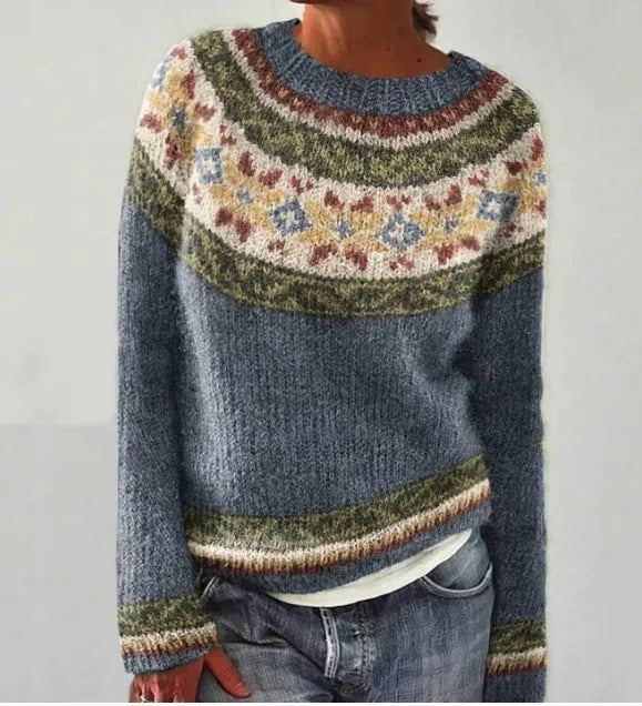 Rosalina | Retro Multi-Striped Relaxed Knit Sweater
