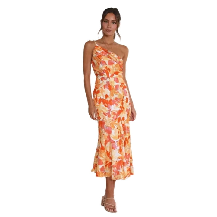 Sienna | Asymmetric Floral Print Midi Dress