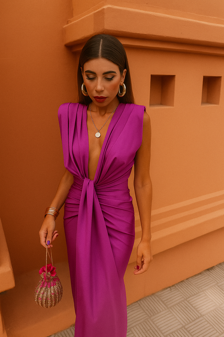 SYVERIA – WHISPERFOLD PLEATED MAXI DRESS