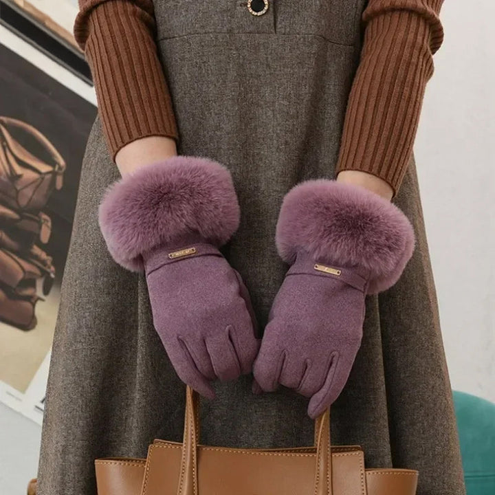 Chic Plush Cuff Winter Gloves