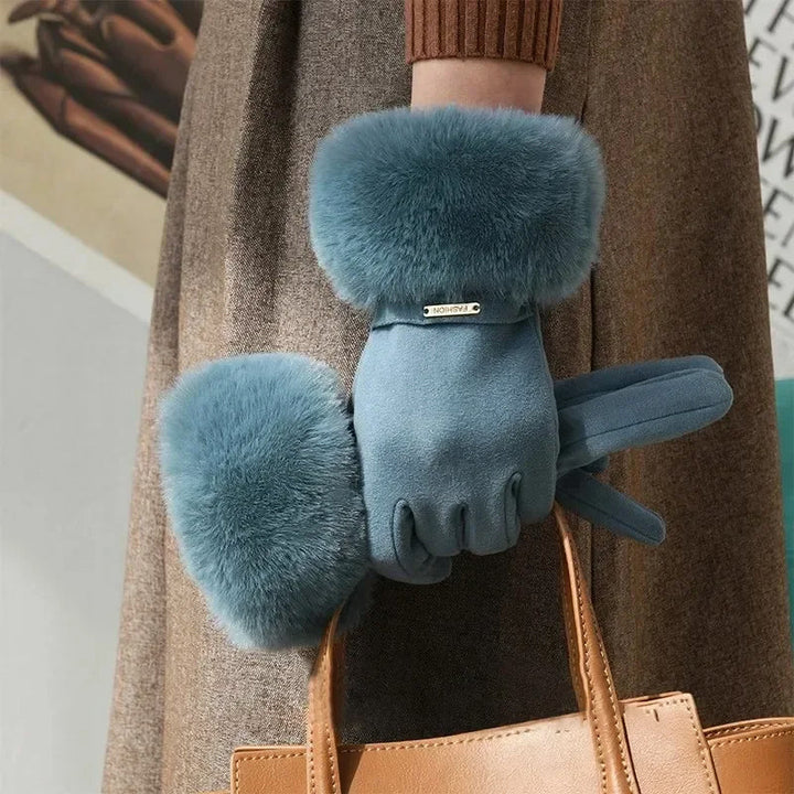 Chic Plush Cuff Winter Gloves
