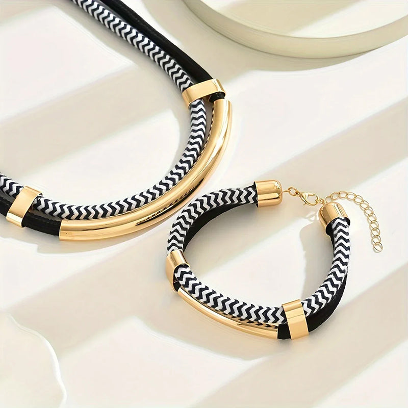 Chloé Montclair Braided Necklace and Bracelet Set