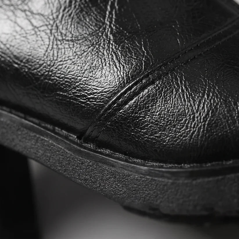 Gloria | Elegant Mid-Heel Style Leather Ankle Boots