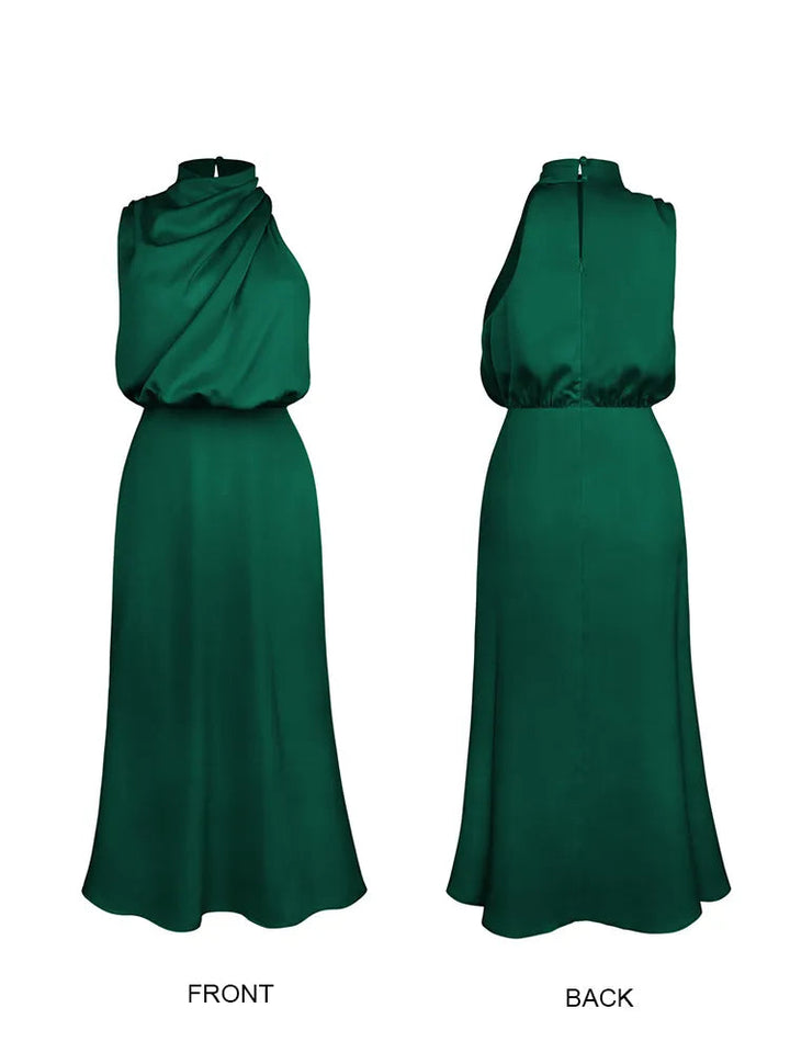 Elaria | Women's Elegant Halter Neck Spaghetti Strap Midi Dress