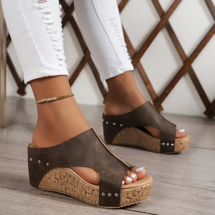 Zaria | Minimalist Open-Toe Arch-Stabilizing Walking Wedge Sandals