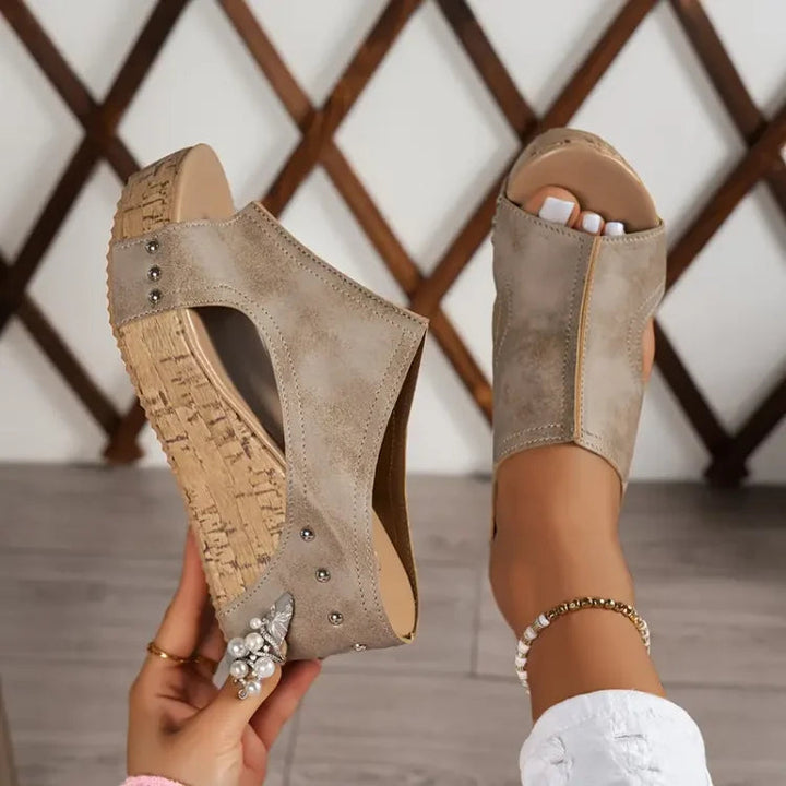 Zaria | Minimalist Open-Toe Arch-Stabilizing Walking Wedge Sandals