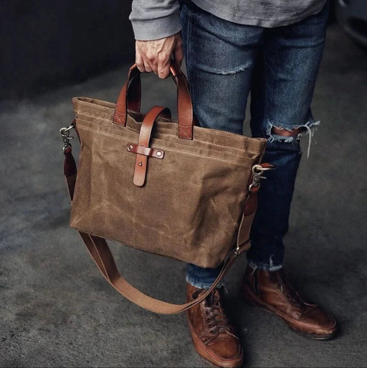 Liam | Rugged Waxed Canvas Tote Bag