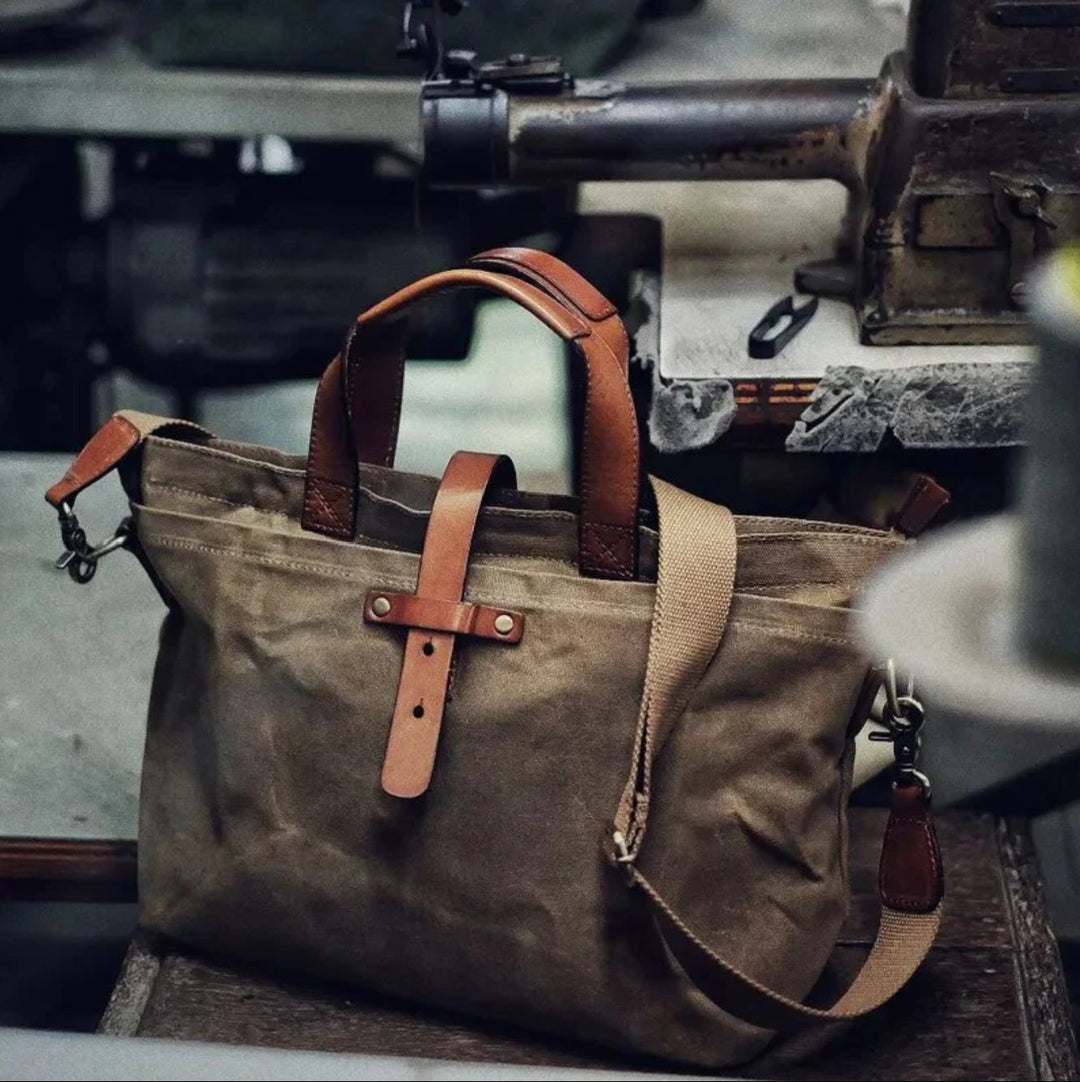 Liam | Rugged Waxed Canvas Tote Bag