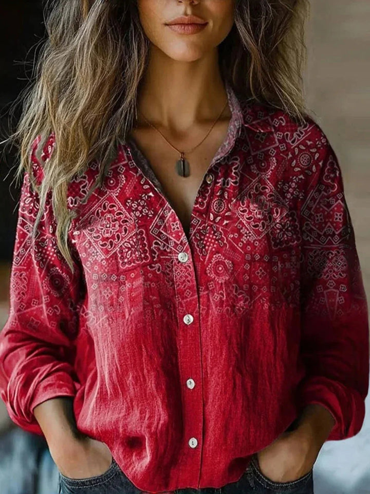 Alaiya | Beautiful And Relaxed Boho Floral Button-Up Blouse