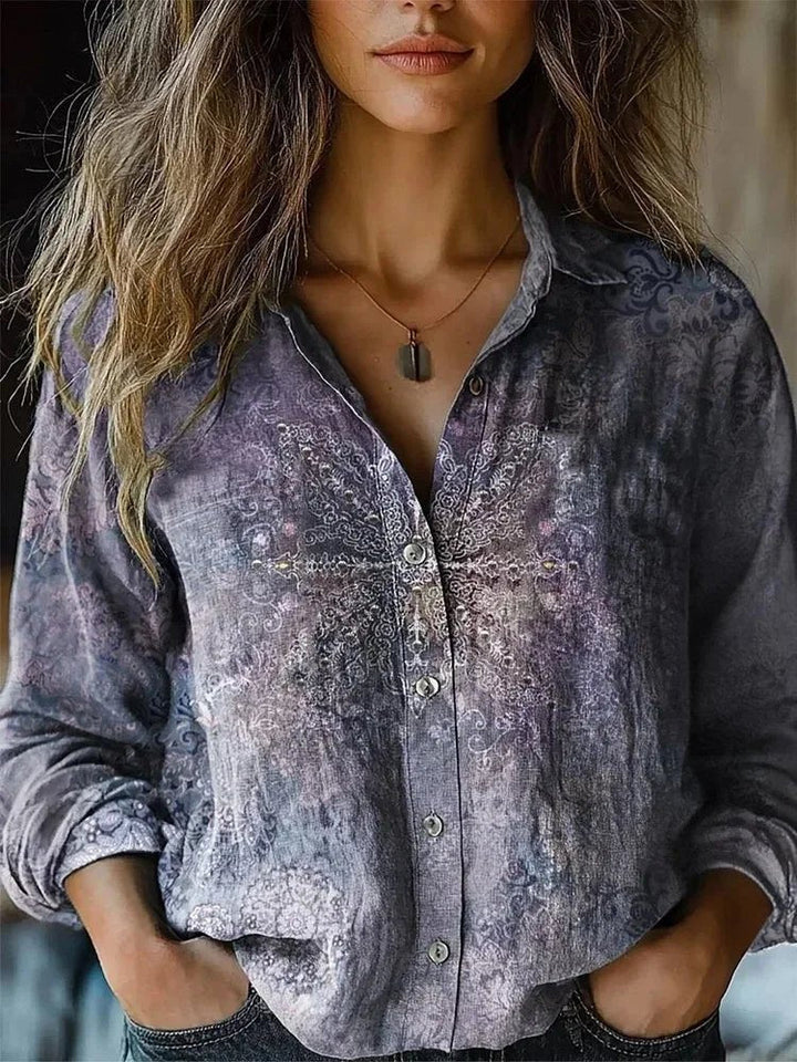 Alaiya | Beautiful And Relaxed Boho Floral Button-Up Blouse