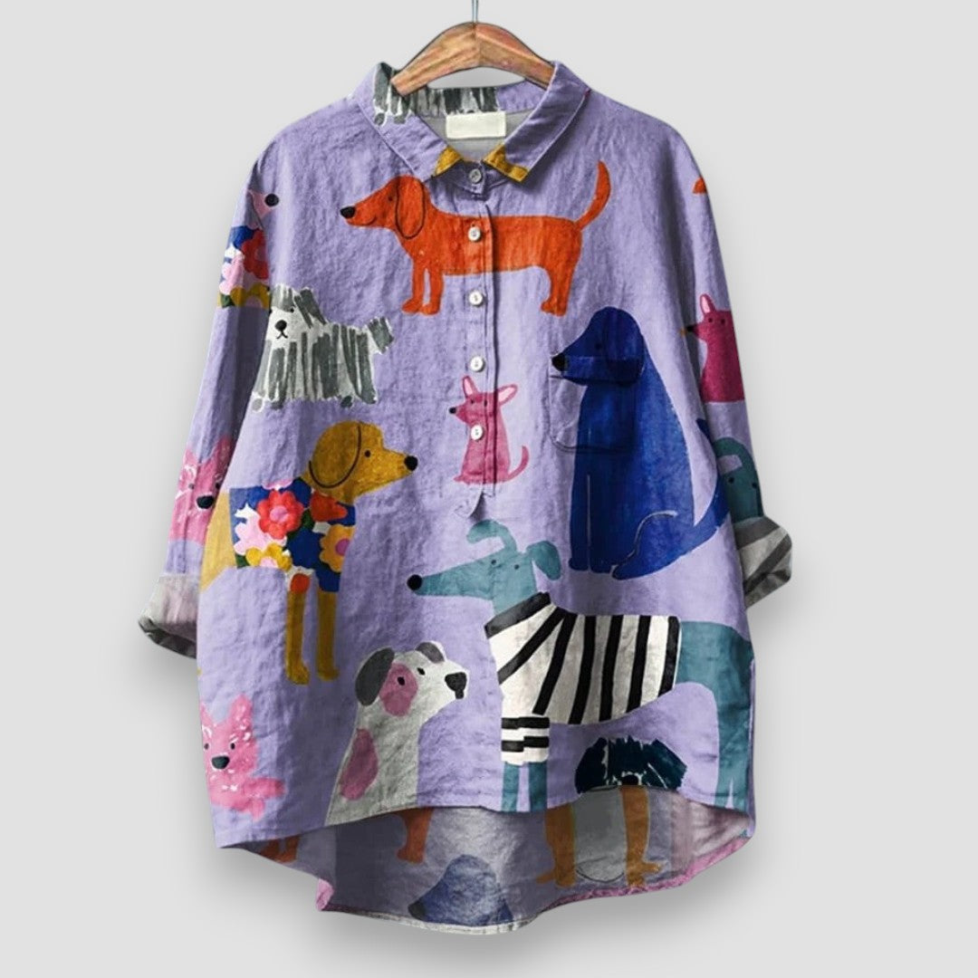 Geraldine™ | Women's Shirt with Dog Print