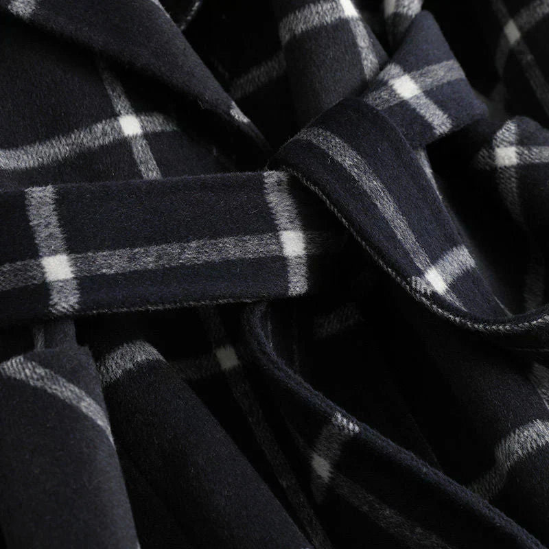 ADRIANA | CHECKERED WINTER TRENCH COAT