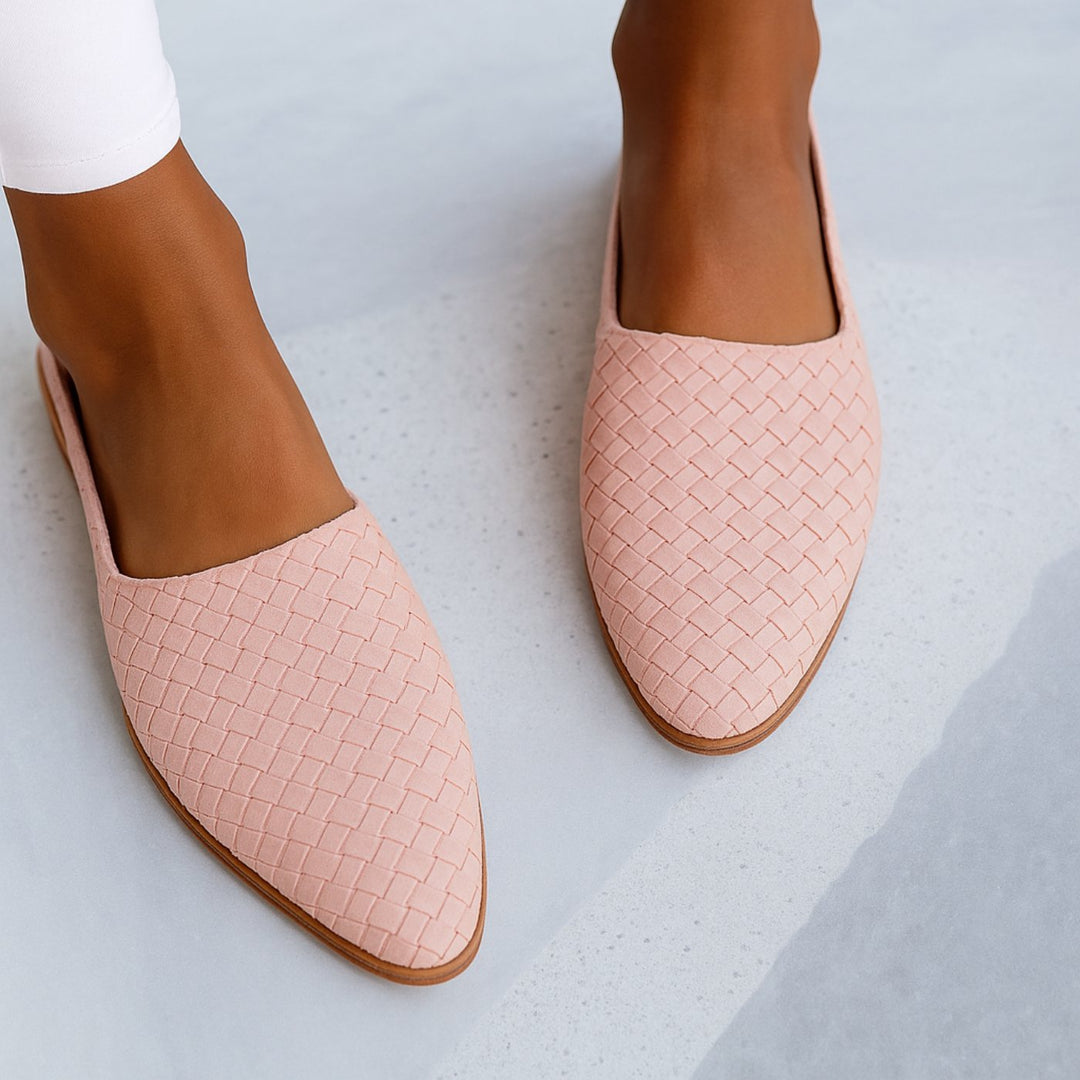 Sylvia | Woven Leather Pointed-Toe Slingback Sandals