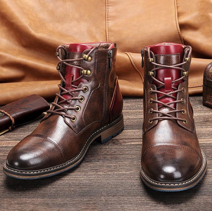 Sophisticated Comfort Leather Oxford Boots