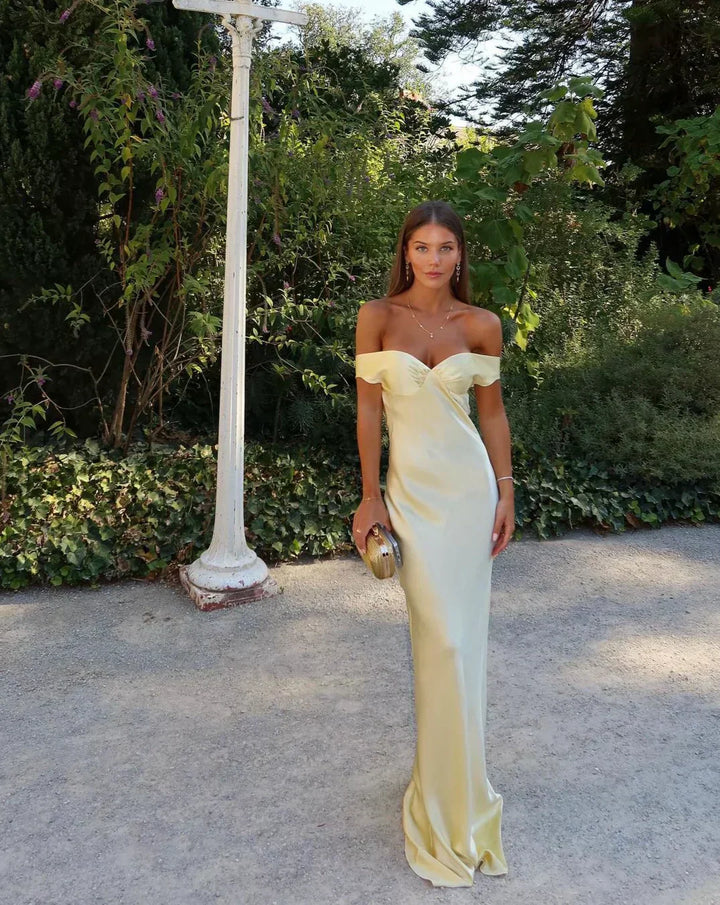 Dove | Strapless Off-Shoulder Evening Dress