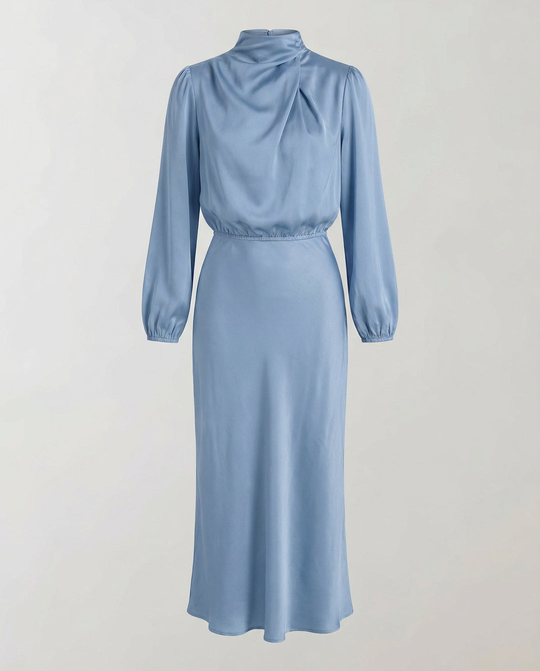 Zora | Elegant Luminous Long-Sleeve Satin Dress