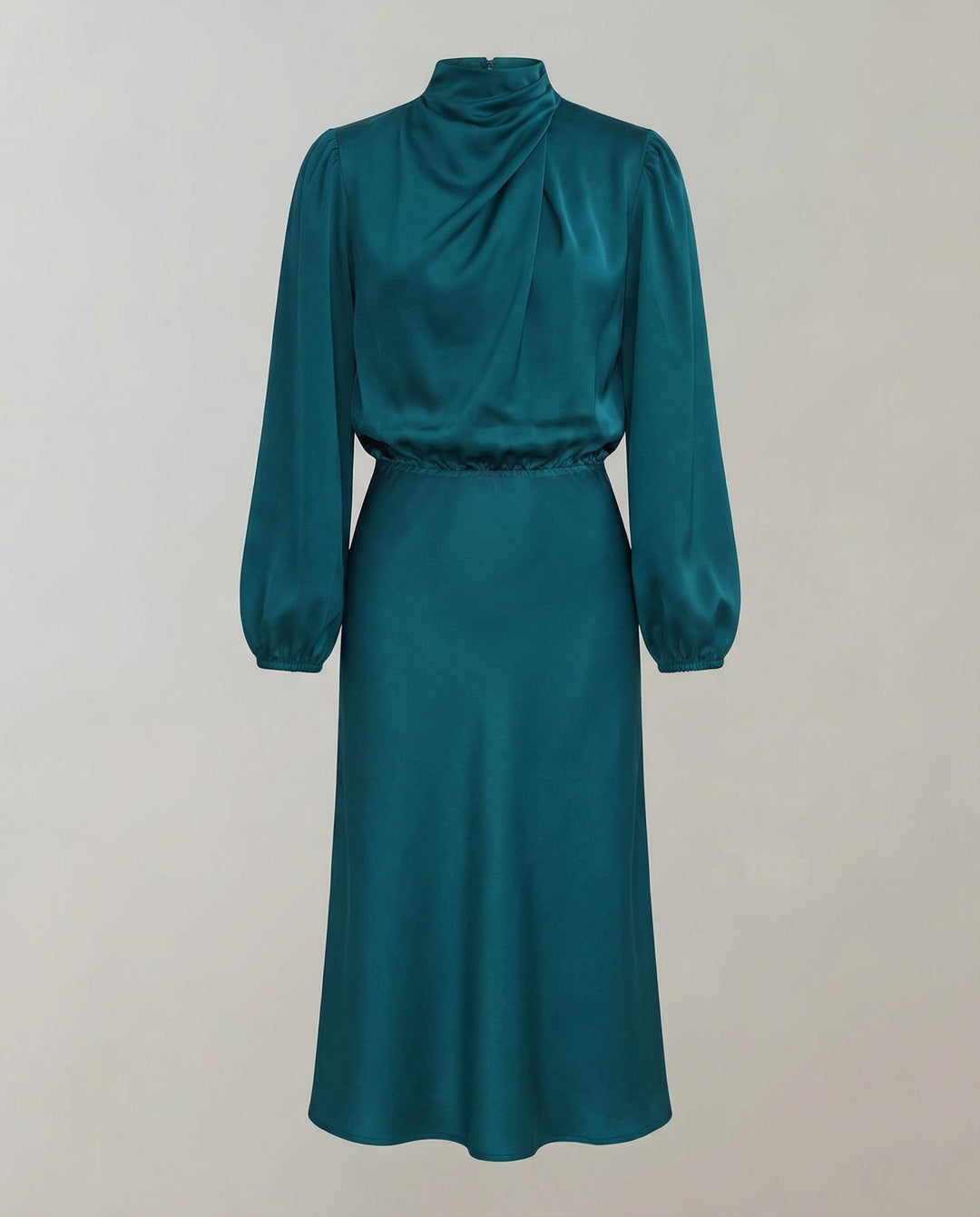 Zora | Elegant Luminous Long-Sleeve Satin Dress