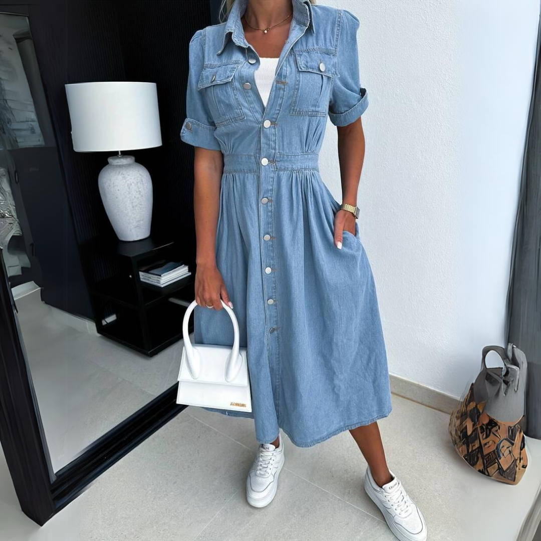 Olivia | Feminine And Effortless Spring Denim Dress