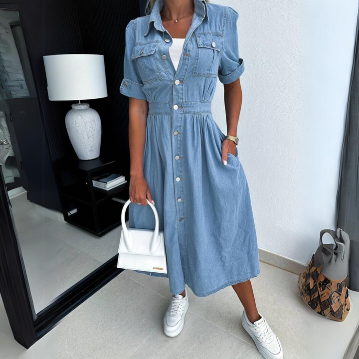 Olivia | Feminine And Effortless Spring Denim Dress