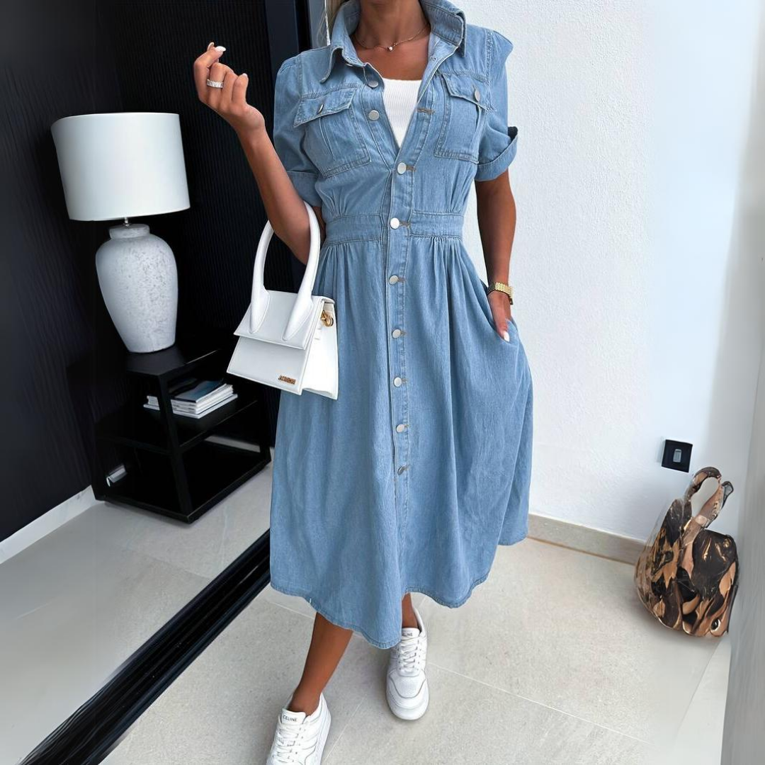 Olivia | Feminine And Effortless Spring Denim Dress