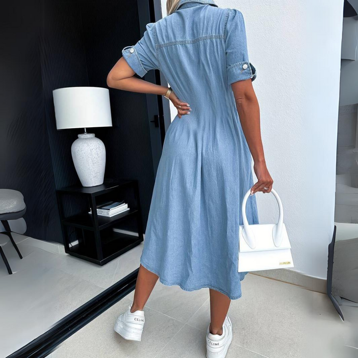 Olivia | Feminine And Effortless Spring Denim Dress