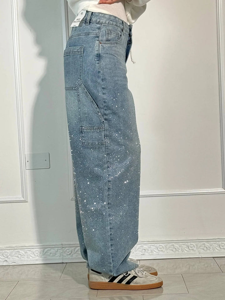 Victoria - High-Waist Glitter Jeans