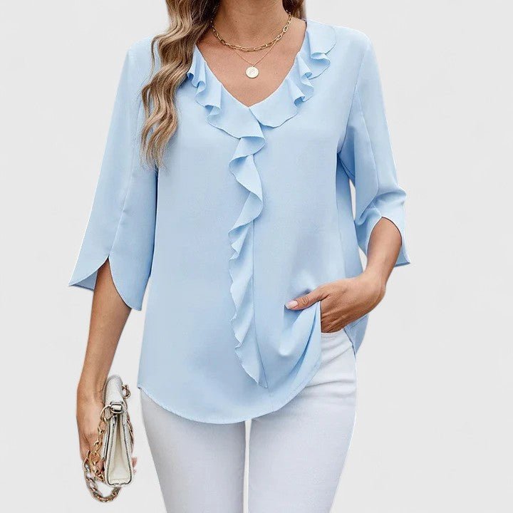 Linda | Comfortable And Elegant Ruffle Chiffon Blouse