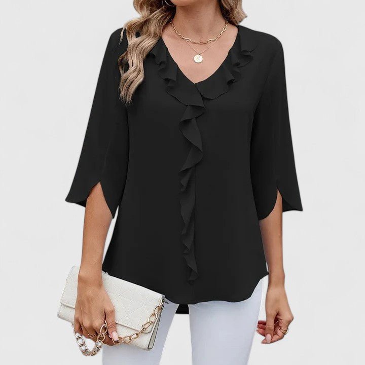 Linda | Comfortable And Elegant Ruffle Chiffon Blouse