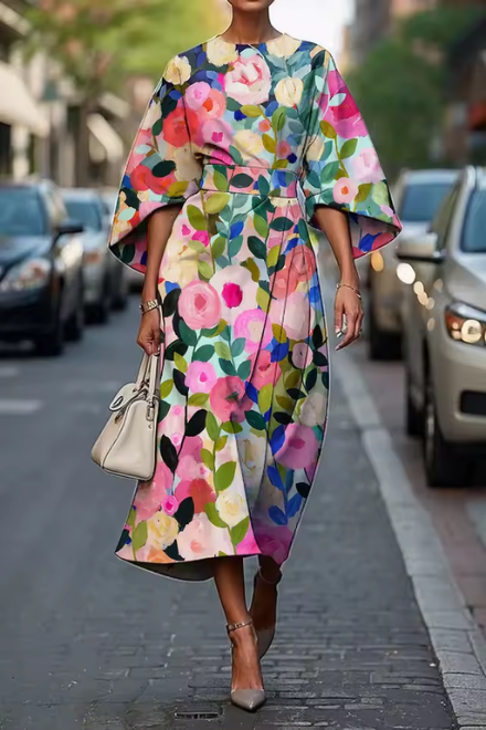 YLORIATHEN – MOXLAN ELEGANT FLORAL DRESS