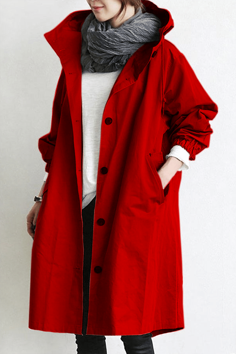 Maria | Elegant waterproof trench coat with hood