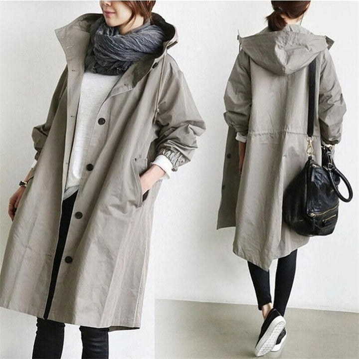Maria | Elegant waterproof trench coat with hood