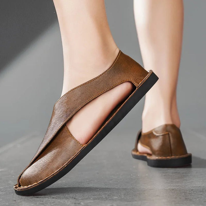 Ethan | Sophisticated And Comfortable Men's Leather Slide Sandals