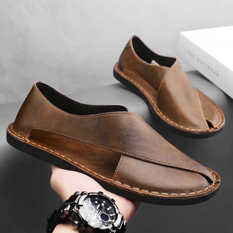 Ethan | Sophisticated And Comfortable Men's Leather Slide Sandals
