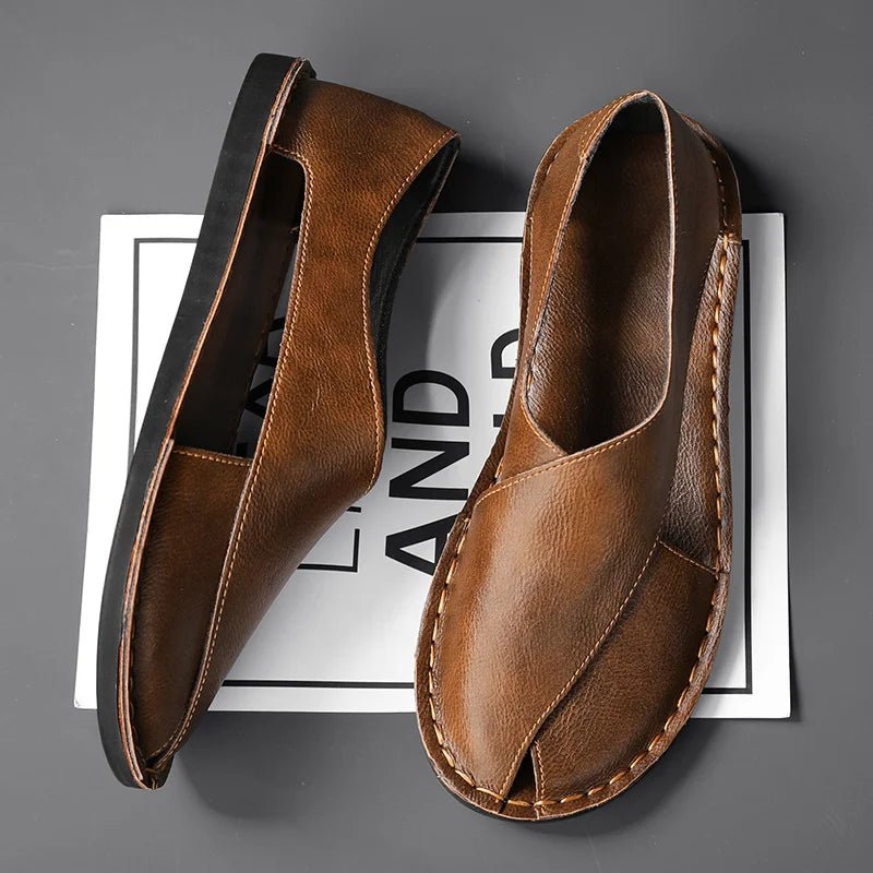 Ethan | Sophisticated And Comfortable Men's Leather Slide Sandals