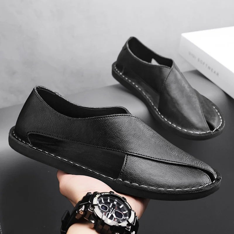 Ethan | Sophisticated And Comfortable Men's Leather Slide Sandals