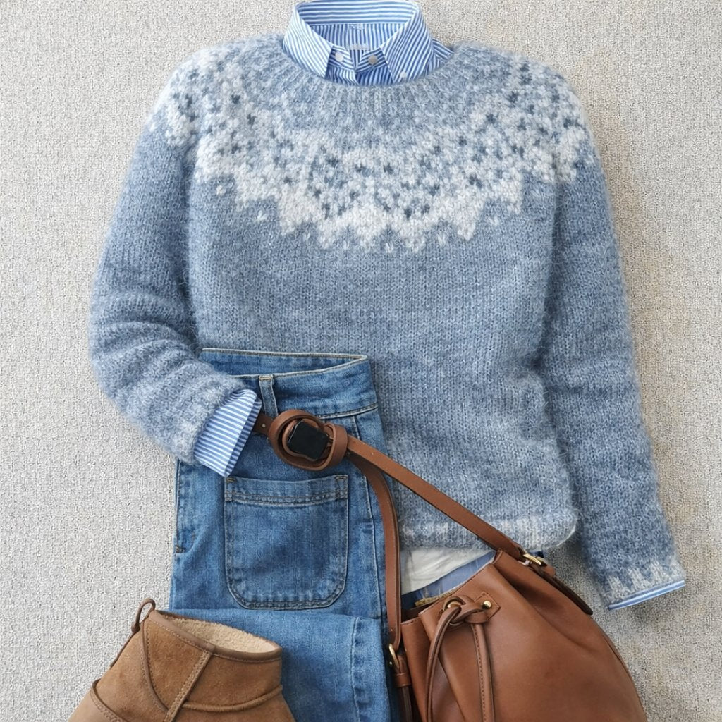 Samira | Nordic Fair Isle Crewneck Winter Sweater