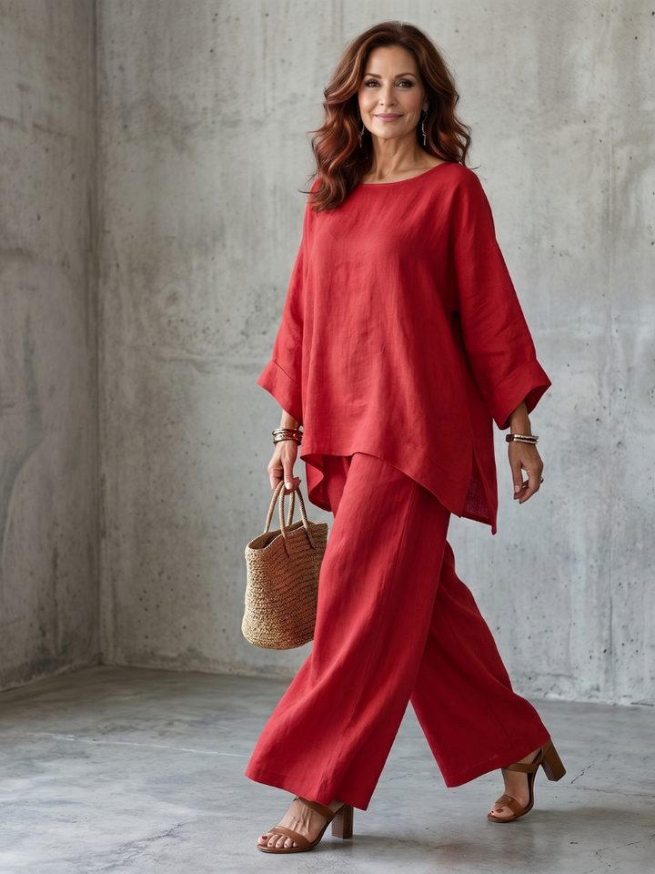 Julia | Stylish and Breathable Oversized Tunic & Wide-Leg Set