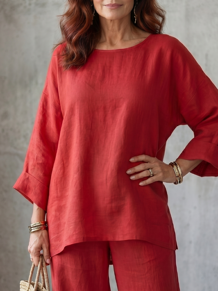 Julia | Stylish and Breathable Oversized Tunic & Wide-Leg Set