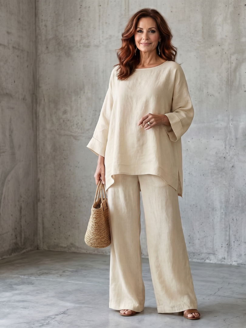 Julia | Stylish and Breathable Oversized Tunic & Wide-Leg Set