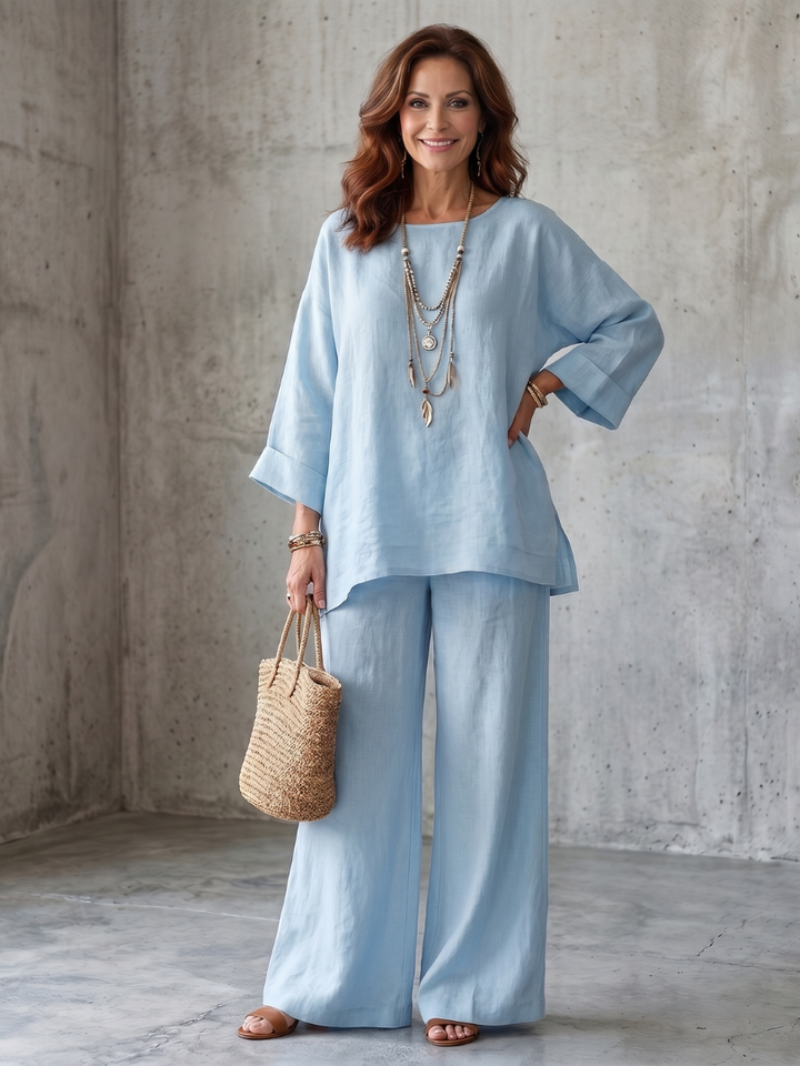 Julia | Stylish and Breathable Oversized Tunic & Wide-Leg Set