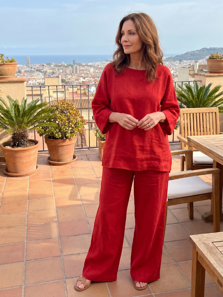 Julia | Stylish and Breathable Oversized Tunic & Wide-Leg Set
