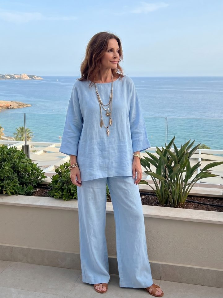 Julia | Stylish and Breathable Oversized Tunic & Wide-Leg Set