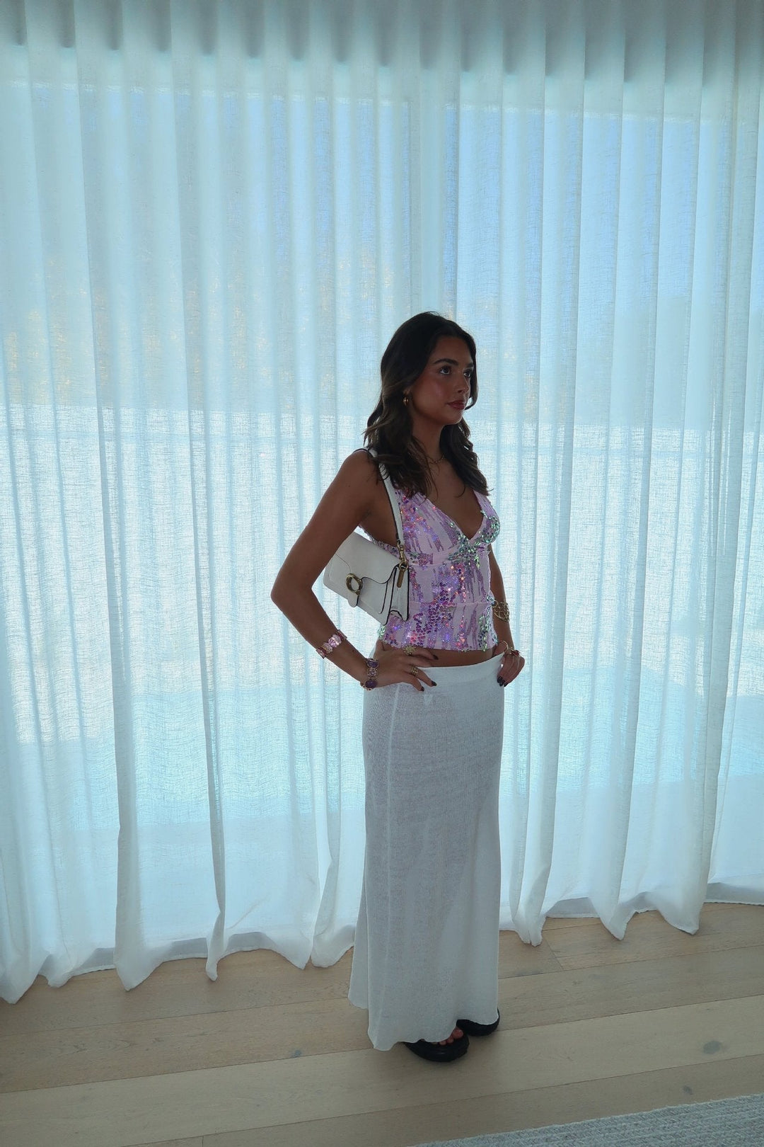 Winnie | Eye-catching Sequin Halter Tank Top